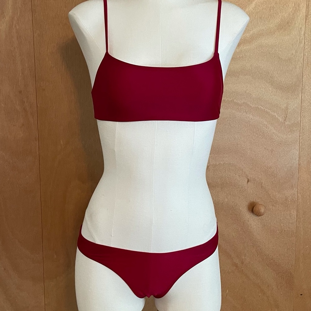 Burgundy two piece bathing suit!